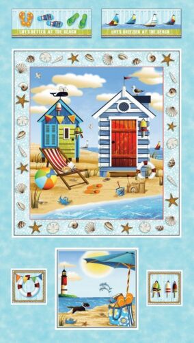 Forever by the Seaside Cotton Panel 24739-MUL1 by Red Rooster cotton fabric