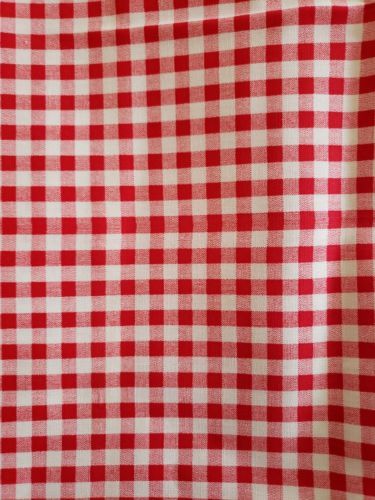 Vintage Cotton Fabric Red White Check Gingham 44