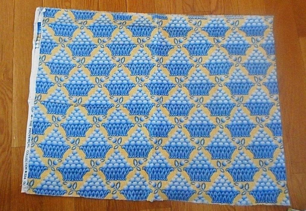 Vintage Di Lewis Studios Provencial Collection Fabric 324 Yellow Blues 5 Pieces
