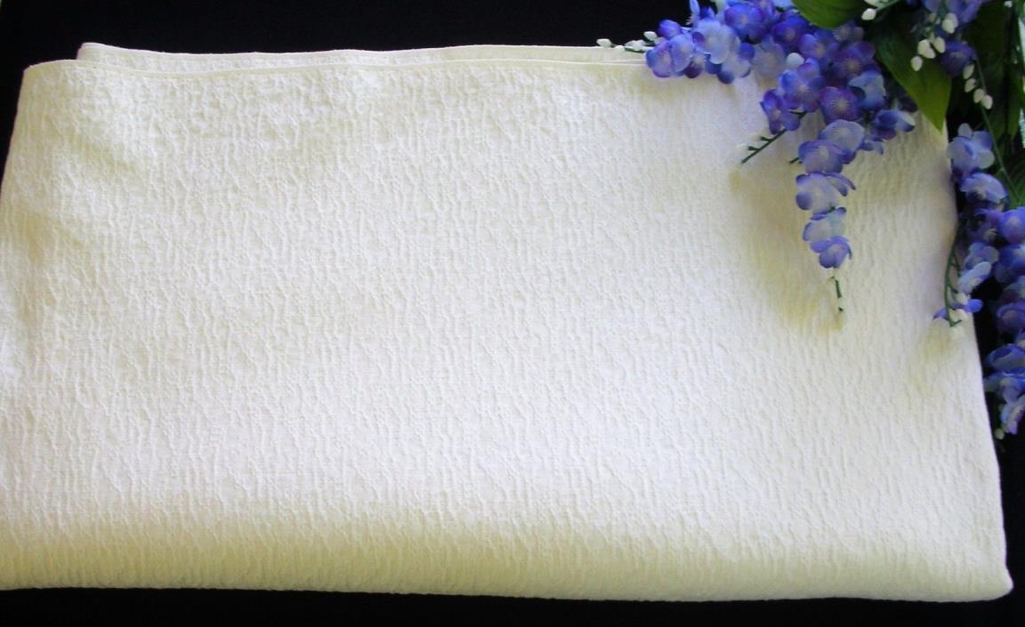 Vintage White Cotton Textured Decorator Fabric 3+ Yd Pillows Upholstery Other