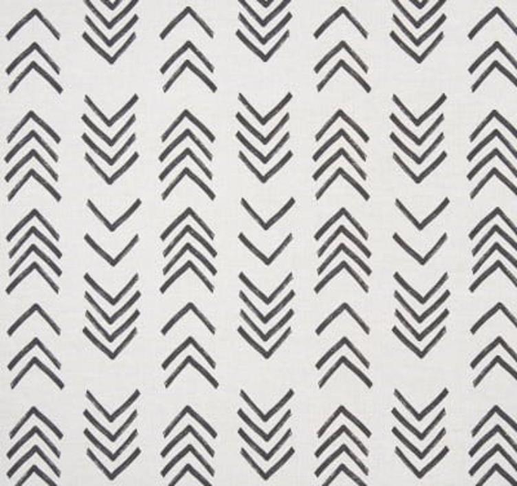 W54F- AFRICAN INSPIRED LINEN & COTTON MUD CLOTH MOTIF PRINT FABRIC 5YARDS BLACK