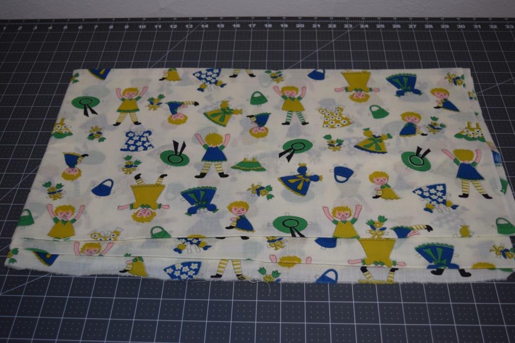 vintage paper doll theme cotton fabric 2 yards 22