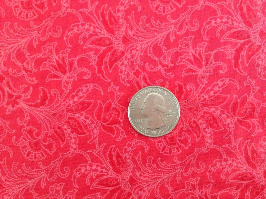 1/2 Yard Pretty Hot Pink Paisley Print Calico Cotton Quilt Fabric