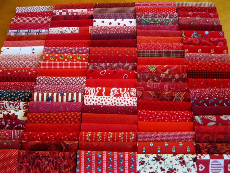 100 red tonalities prints pre cut charm pack 5