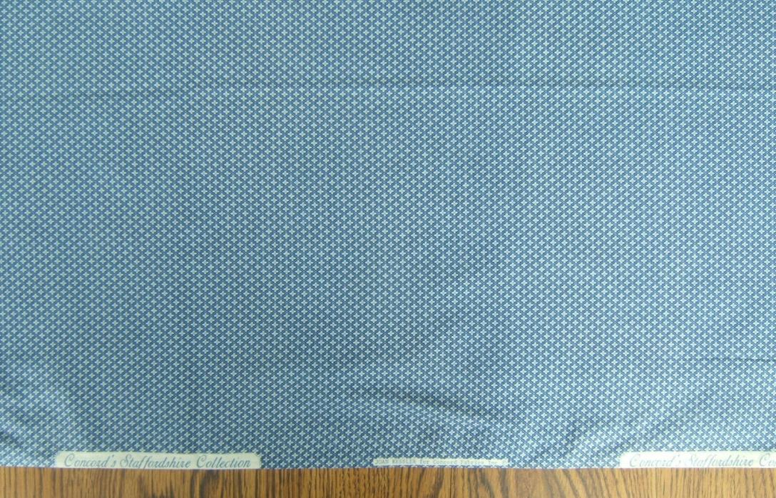 Vintage Concord's Staffordshire Cotton Fabric Blue Small Print ~ 35