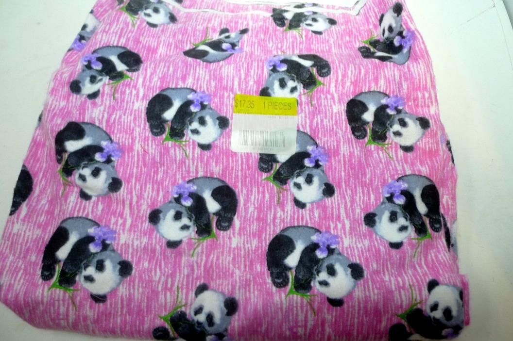 Vintage Pink Panda Flannel Fabric 44