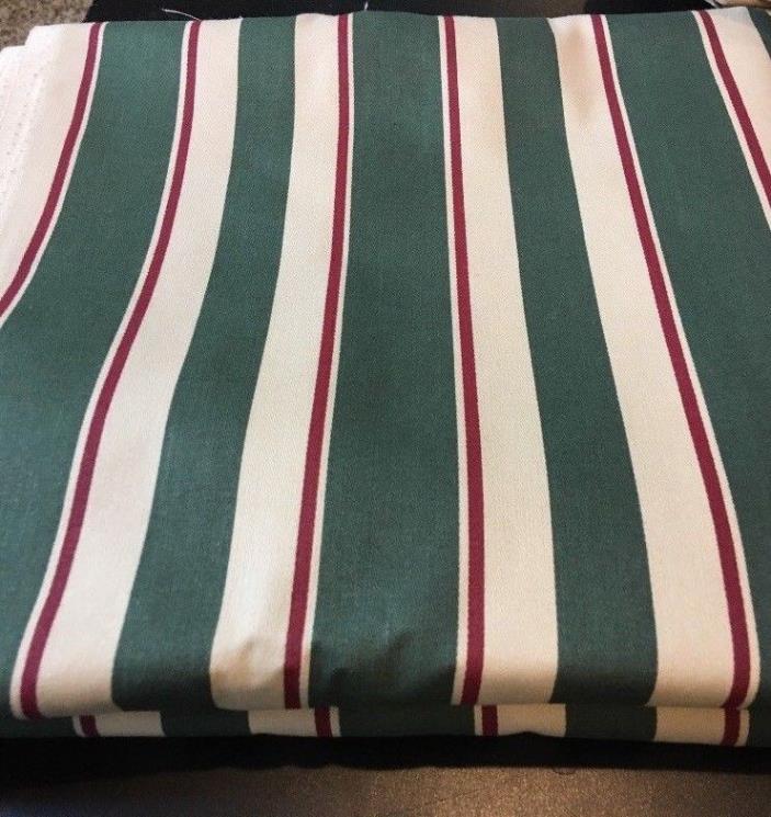 Vintage 1985 Laura Ashley Designer Fabric Cotton Stripe Red Green Holland New