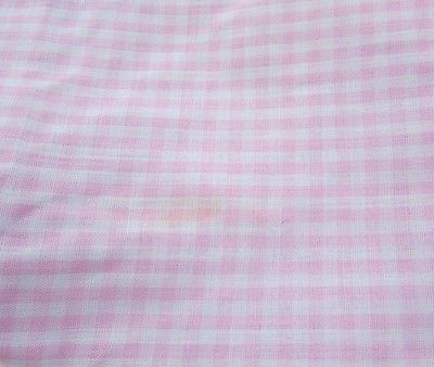 Fabric Pink White Gingham Checked Cotton 38x45 1 Yard Gorgeous Vintage