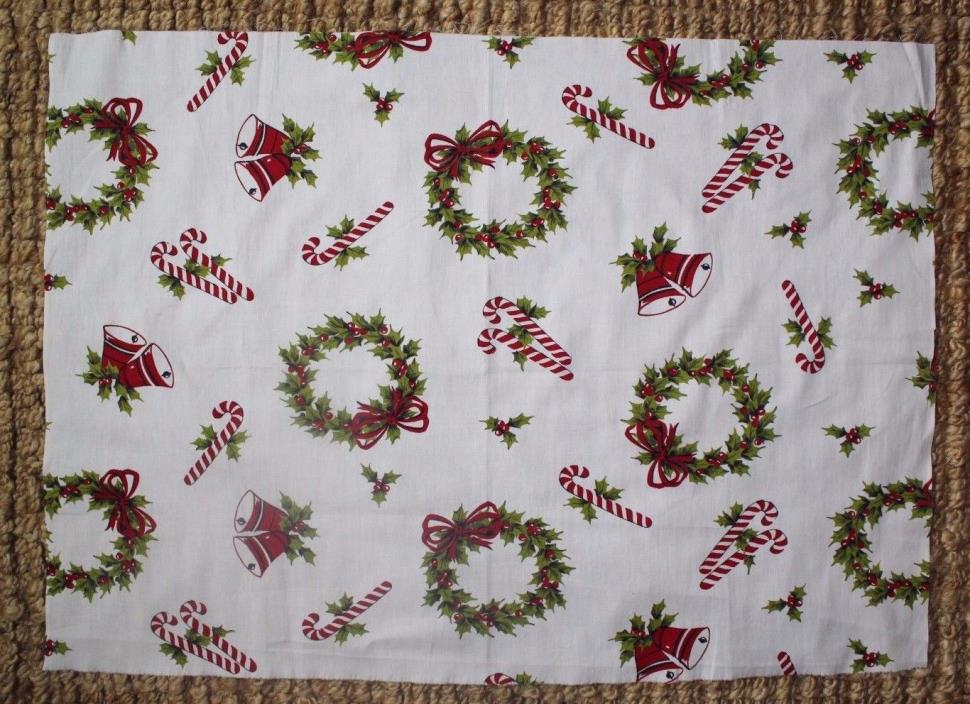 Vintage 1950's American Christmas Holiday Design Cotton Fabric L 48
