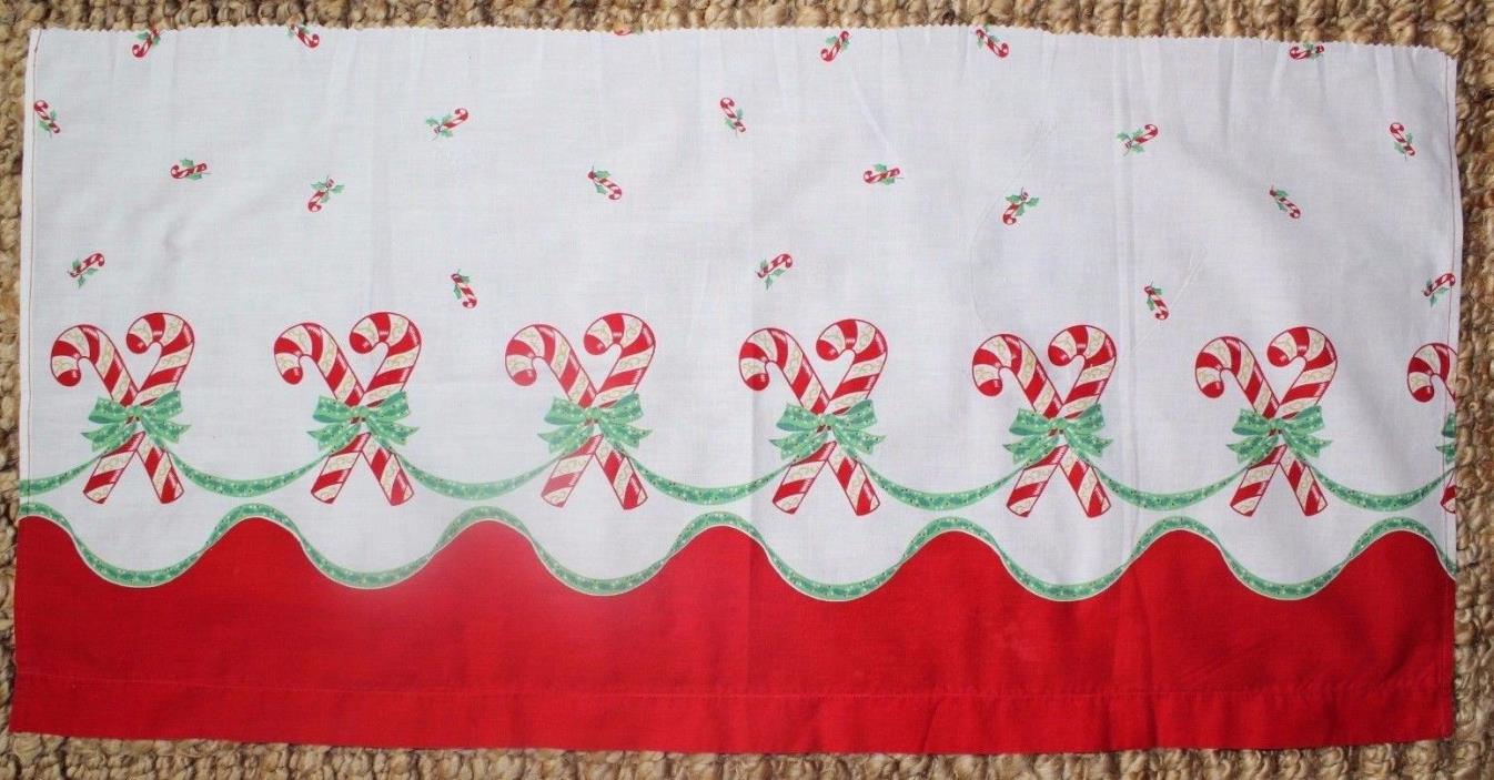 Vintage Christmas Border Design Cotton Fabric-Candy Canes-Bows L16