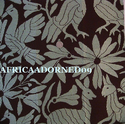 9L- EXOTIC AND ETHNIC MEXICAN SUZANI ANIMAL FOLK ART UPHOLSTERY FABRIC 5YARDS