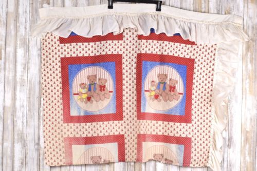 Vintage Children’s Novelty Fabric Curtain Teddy Bears