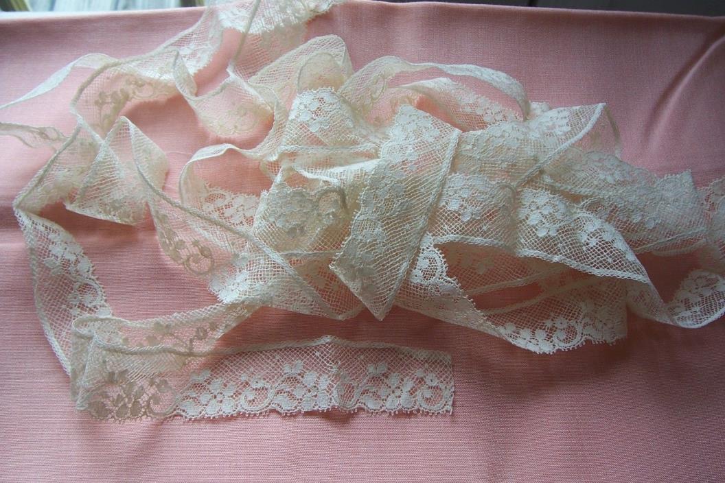 Vtg  Trimming  Lace FLoral For French German Bisque Doll Dress 3 yards +++