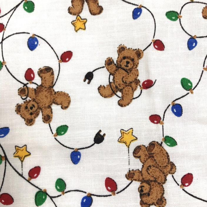 Teddy Bears And Christmas Lights Fabric,Cranston,3.75Yards,Quilters Cotton,Child