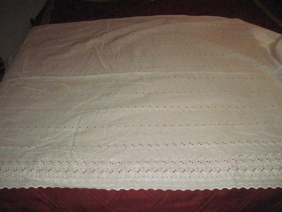 10 Yds White Cotton/Polyester Material with Eyelet Design All Over It, 43