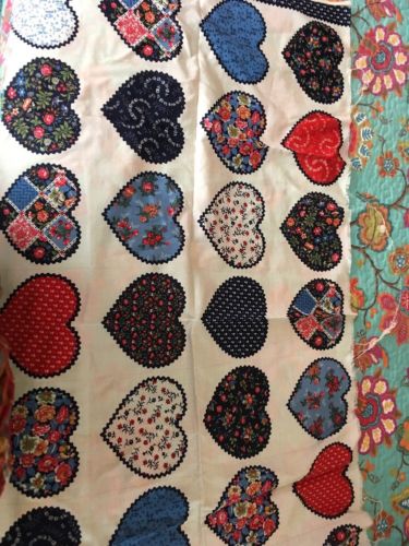 Vintage Fabric Pane Hearts
