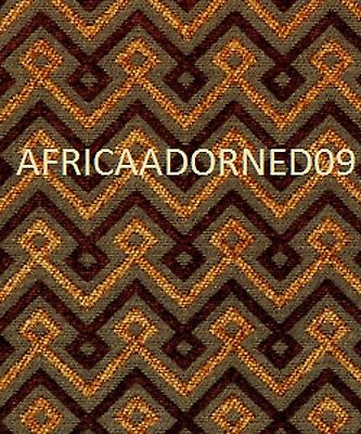 -E6K3  MAGNIFICENT WOVEN GEOMETRIC CUT CHENILLE UPHOLSTERY FABRICB 5YARDS
