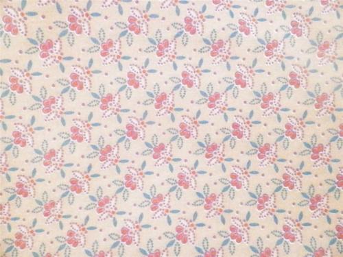 Concord Floral Print Cotton Fabric Taupe Pink Teal Lavender 2 Yards 45 in Wide