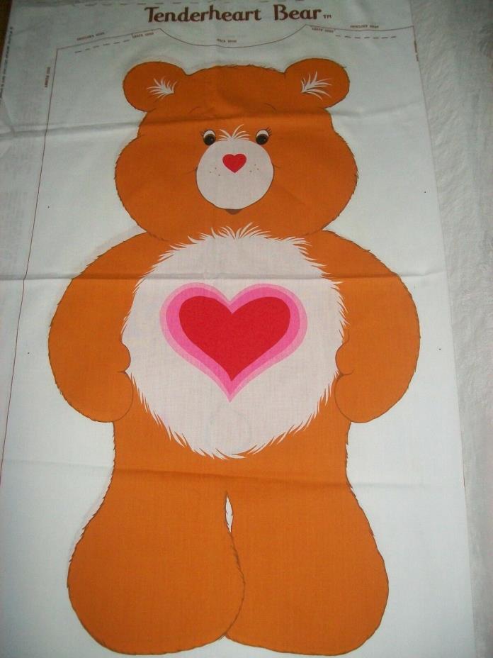 CARE BEARS TENDER HEART BEAR COSTUME or TOY FABRIC PANEL VINTAGE