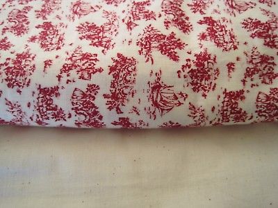 Marcus Bros. Dark Pink French Country FabricMatching Muslin 5 yds 3 yds