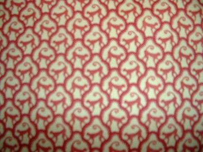 3.6 yds. P Kaufmann Monkey Business Red on Goldtone Curtain Drapery Fabric 54