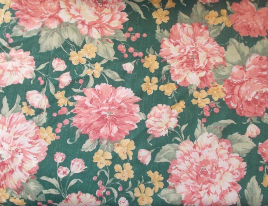 Floral Quilting Fabric Pink and Green 2 Yards Joan Kessler for Concord Fabrics