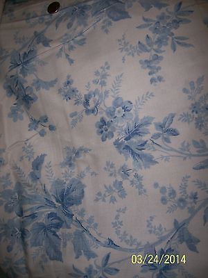 Vintage Sewing Craft Drapery Decorator Fabric RALPH LAUREN Blue Floral Toile BTY