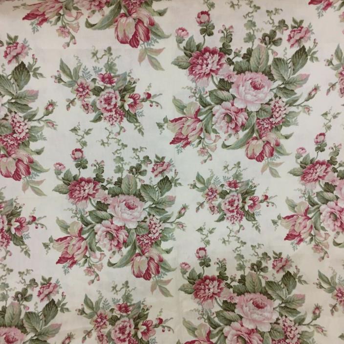 Home Seasons Sara Fabric Pale Yellow Floral Print Upholstery Cotton 68 Inches