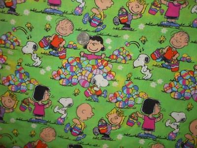 Charlie Brown Snoopy  Lucy Linus Easter Fabric Sheet Home Sewn 74