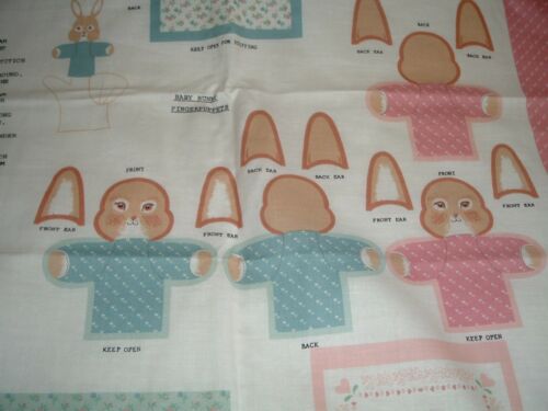 Vtg 80s Mama Bunny Doll & Babies Country Toys Fabric Panel Cut Sew Stuff #fq