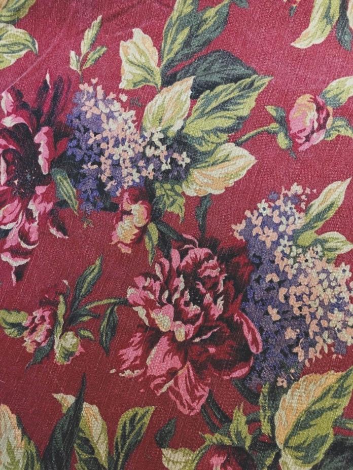 Vintage table cloth material fabric craft sewing 1940's style large flowers
