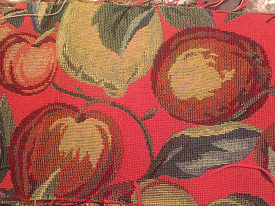 GORGEOUS UNIQUE OVERSIZED Vintage Grospoint Orange/ Fruit Fabric
