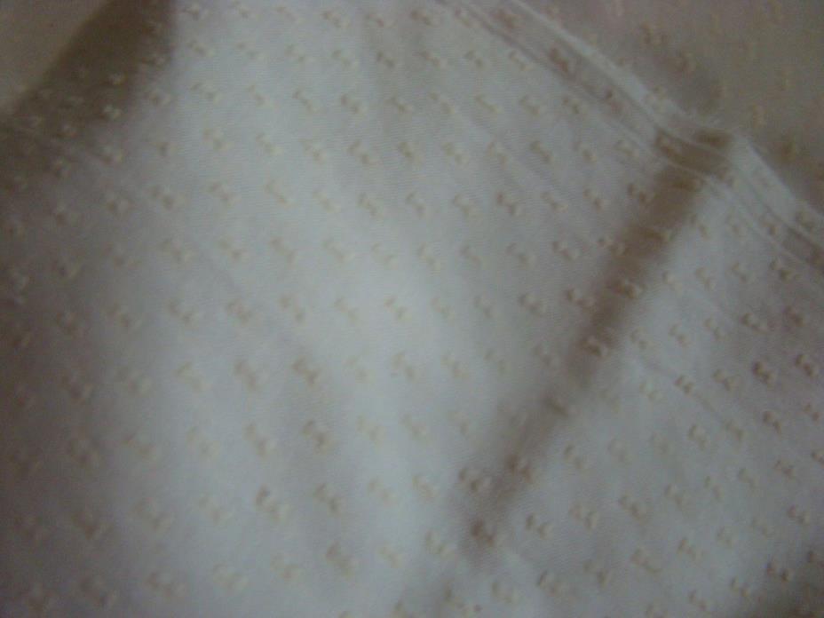 Vintage Antique Cotton Dotted Swiss Doll Dress Fabric 60's white on white