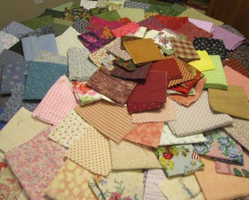 Lot of 40 Large Quilting Fabric Scraps for your Stash