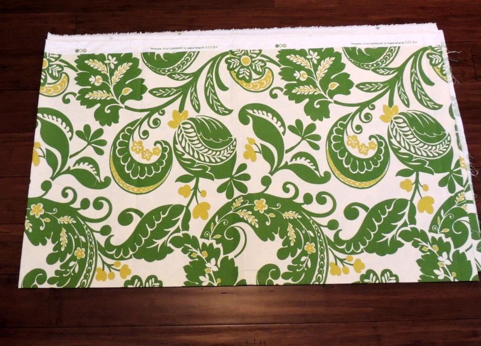 IMAN Yardage Fabric Green & Gold Alexandria Scroll 54