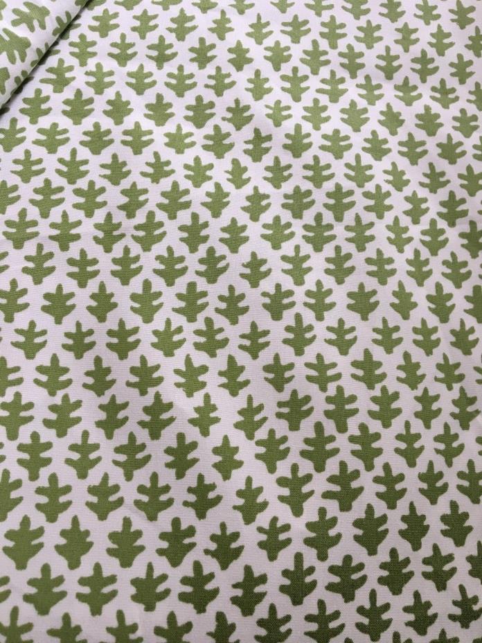 1/2  yard   Sister Parish Burmese Green and White Cotton Fabric