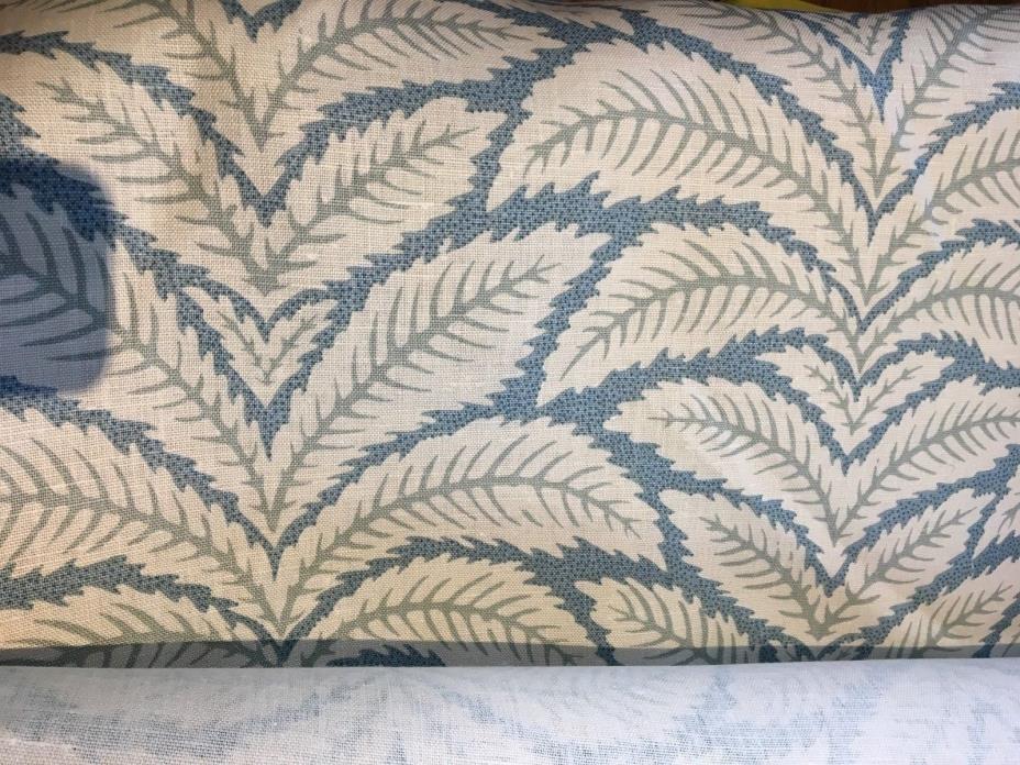 Brunschwig & Fils Talavera Aqua Linen Fabric  By the Half Yard