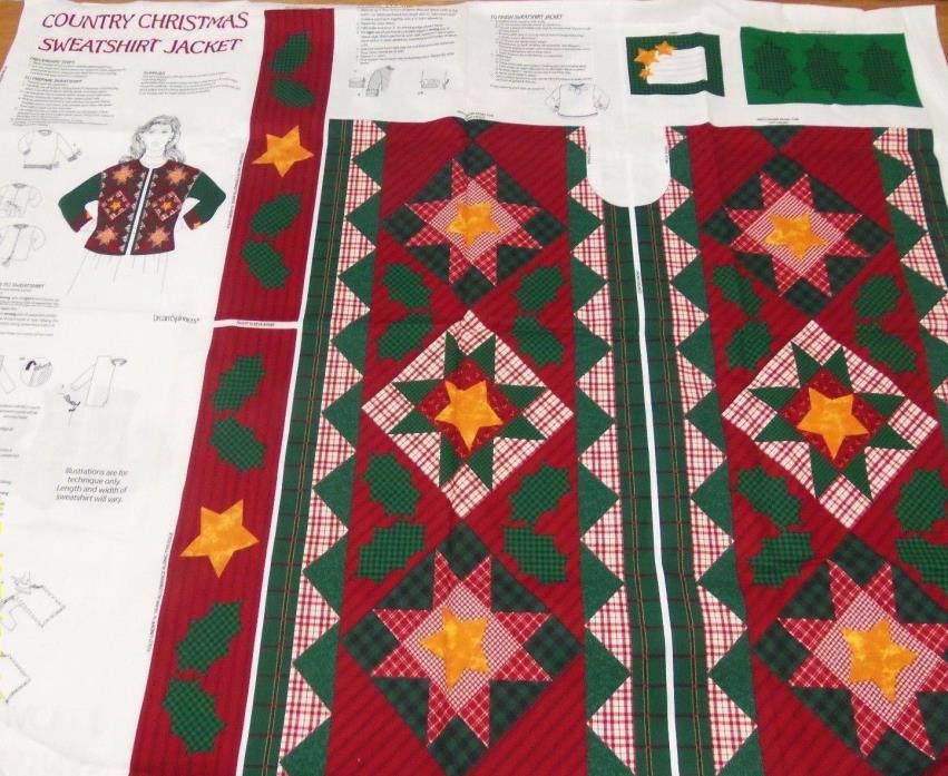 Dream Spinners VIP Country Christmas Sweater Jacket Fabric Panel Crafting