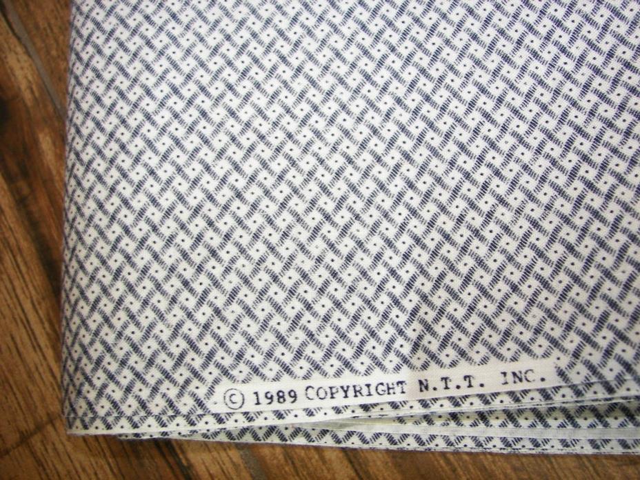 Vintage 1989 Copyright N.T.T. Inc. Cotton Fabric - 3.5 Yards x 43