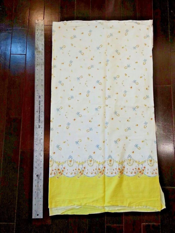Vintage Material Cotton 2 Yards Floral Yellow Pillowcase Fabric