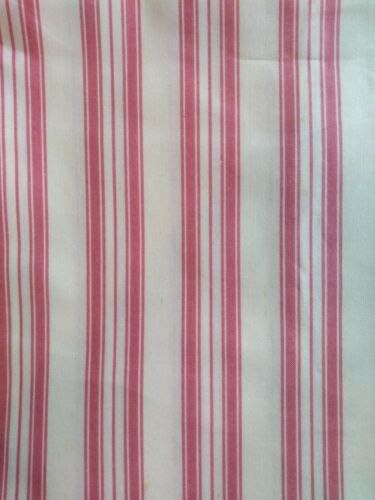 Vintage Cohama Riverdale Pink White Stripe Cotton Fabric Summer Porch 4.3 Yards