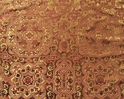 SCALAMANDRE  Ornate Tapestry gold purple woven cotton large scale 1+ yards New