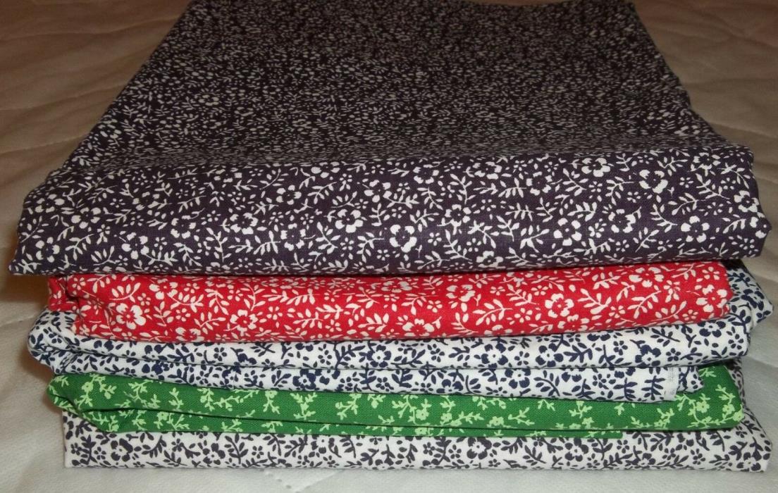 LOT OF 10+ Yards Cotton Calico Fabrics - NEW & Never Washed - Quilting Material