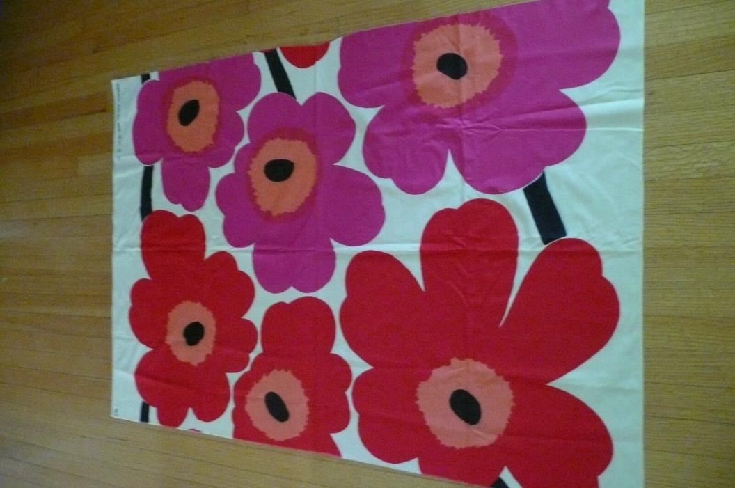Marimekko Poppy Fabric Red Pink 1 yd