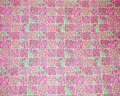 Preppy Pink Green Nautical Beach Lilly Pulitzer Carry On Patch Fabric 59x36