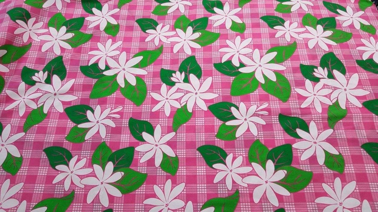 Boho Summer Dress Fabric Cotton 3 Yds 26 Ins Pink White Greens Hippie