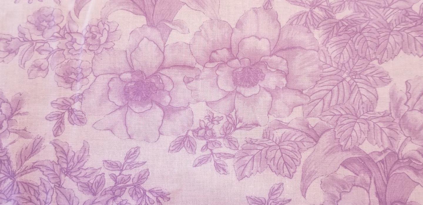 Lavender color floral fabric 2 yards
