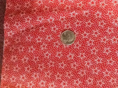 2-1/3 YARDS RED WITH WHITE STARS COTTON FABRIC
