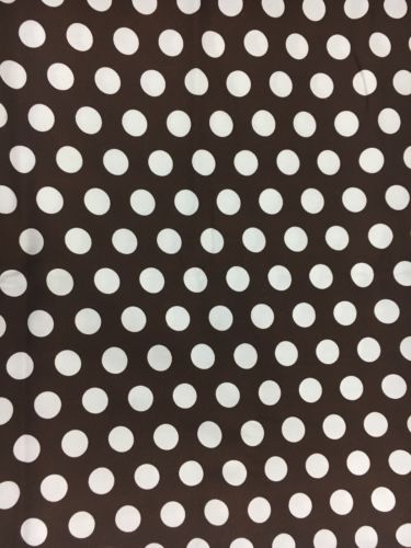 Vintage Brown White Polka Dot Cotton Fabric 2 Yards 44