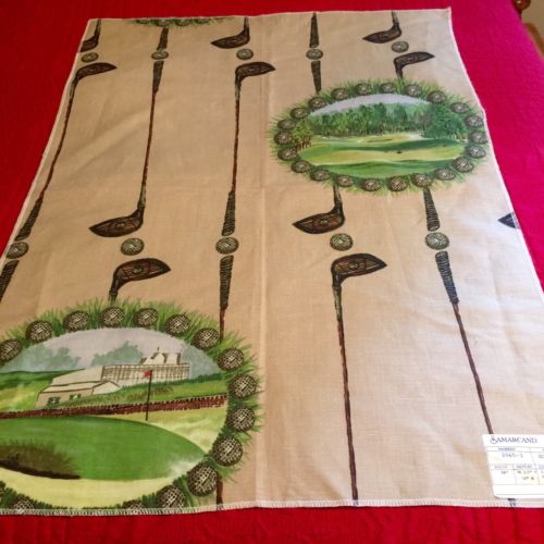 GOLF FABRIC Samarcand Designer Fabric Remnant Golfer's Dream